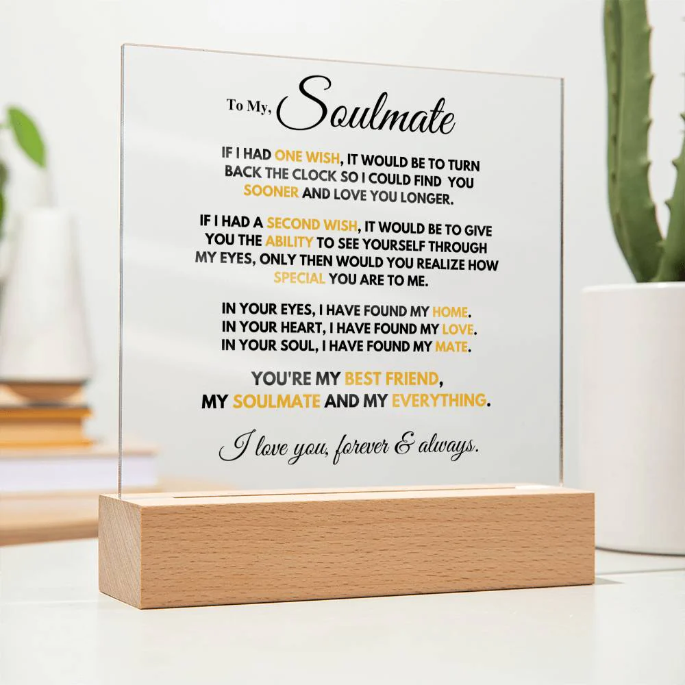 Soulmate Gift- My Everything- Square Acrylic Plaque - Image 3