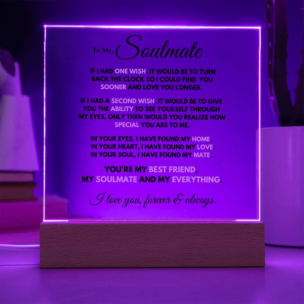 Soulmate Gift- My Everything- Square Acrylic Plaque - Image 4