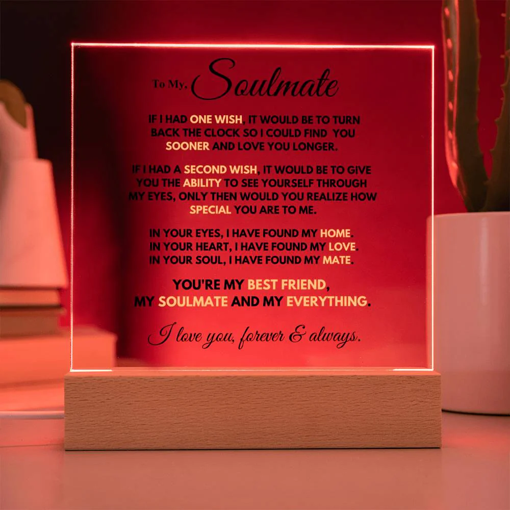 Soulmate Gift- My Everything- Square Acrylic Plaque - Image 5