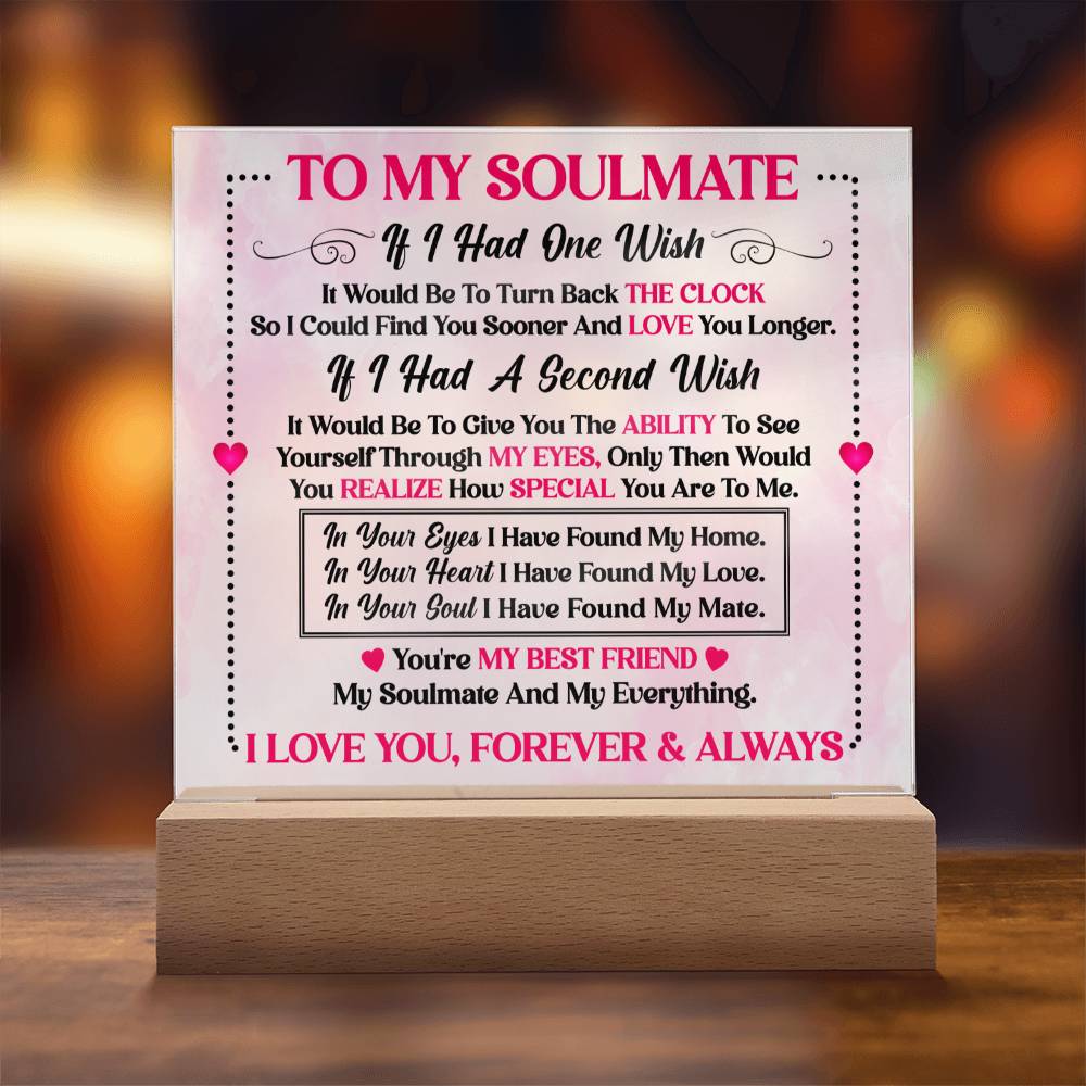 Soulmate Gift- My Best Friend, My Everything- Square Acrylic Plaque - Image 6