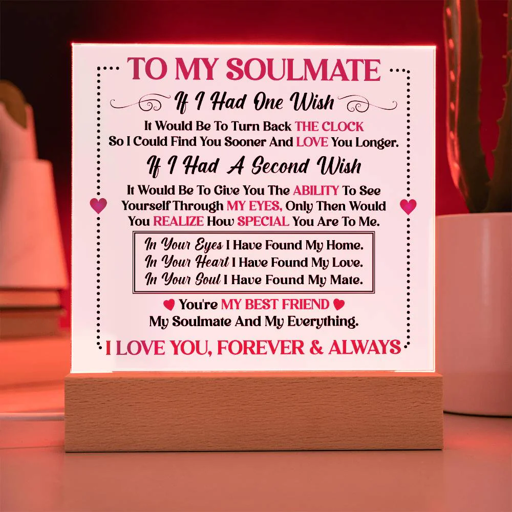 Soulmate Gift- My Best Friend, My Everything- Square Acrylic Plaque - Image 7