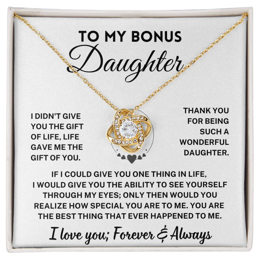 Bonus Daughter Gift, "Forever & Always", Knot Necklace - Image 3