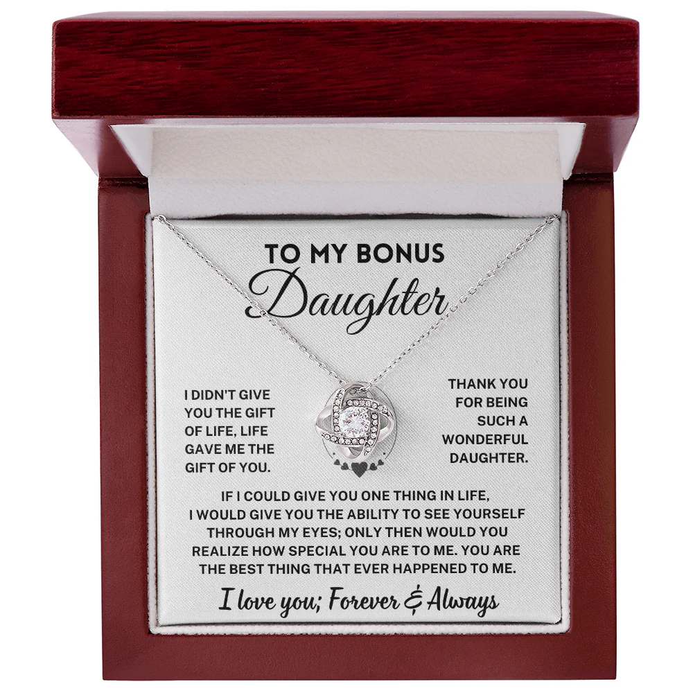 Bonus Daughter Gift, "Forever & Always", Knot Necklace - Image 4