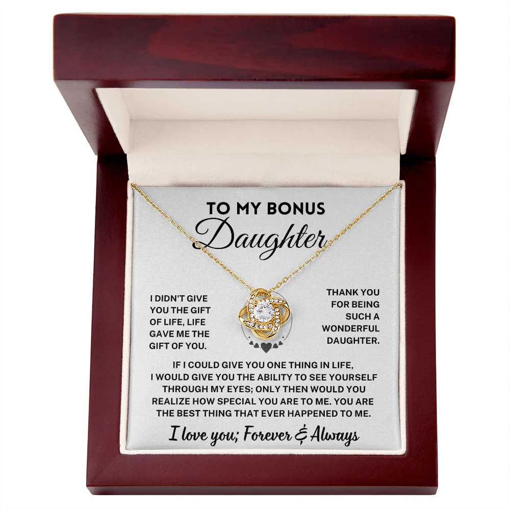 Bonus Daughter Gift, "Forever & Always", Knot Necklace - Image 5