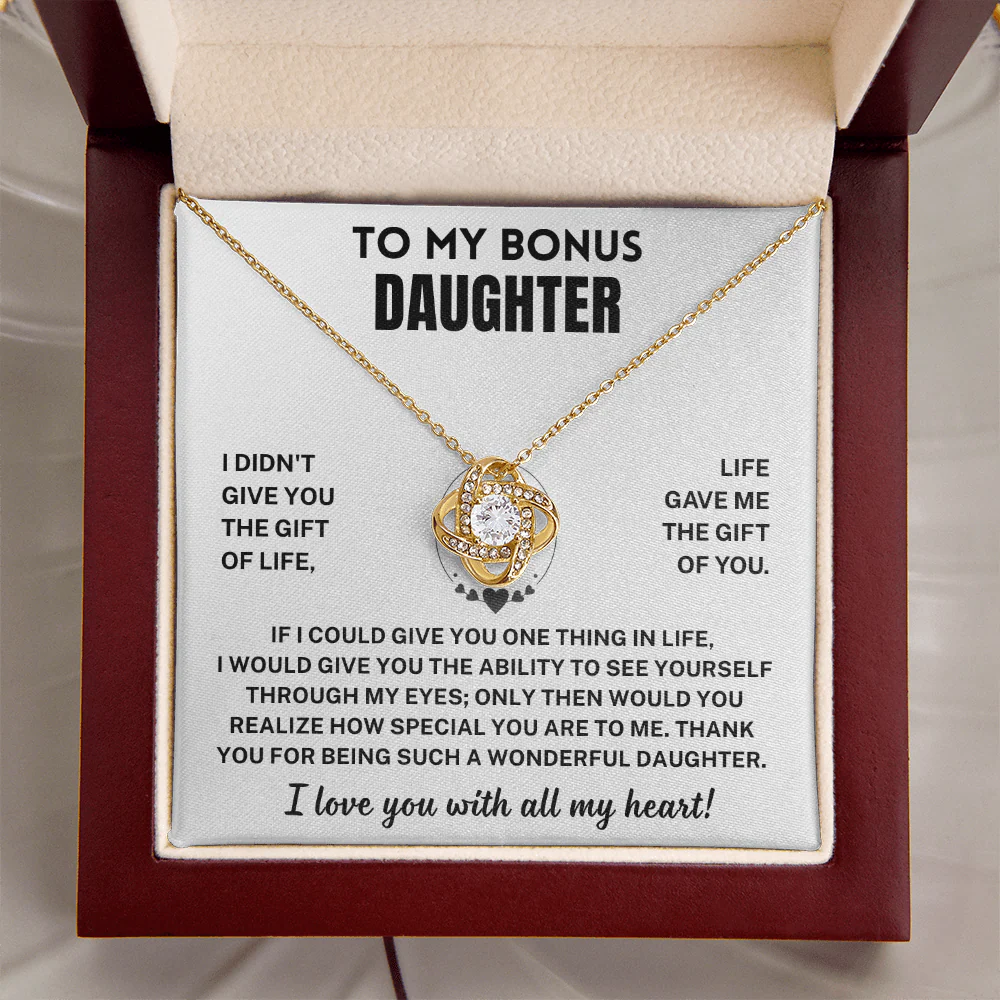 Bonus Daughter Gift,"I Love You", Knot Necklace - Image 4