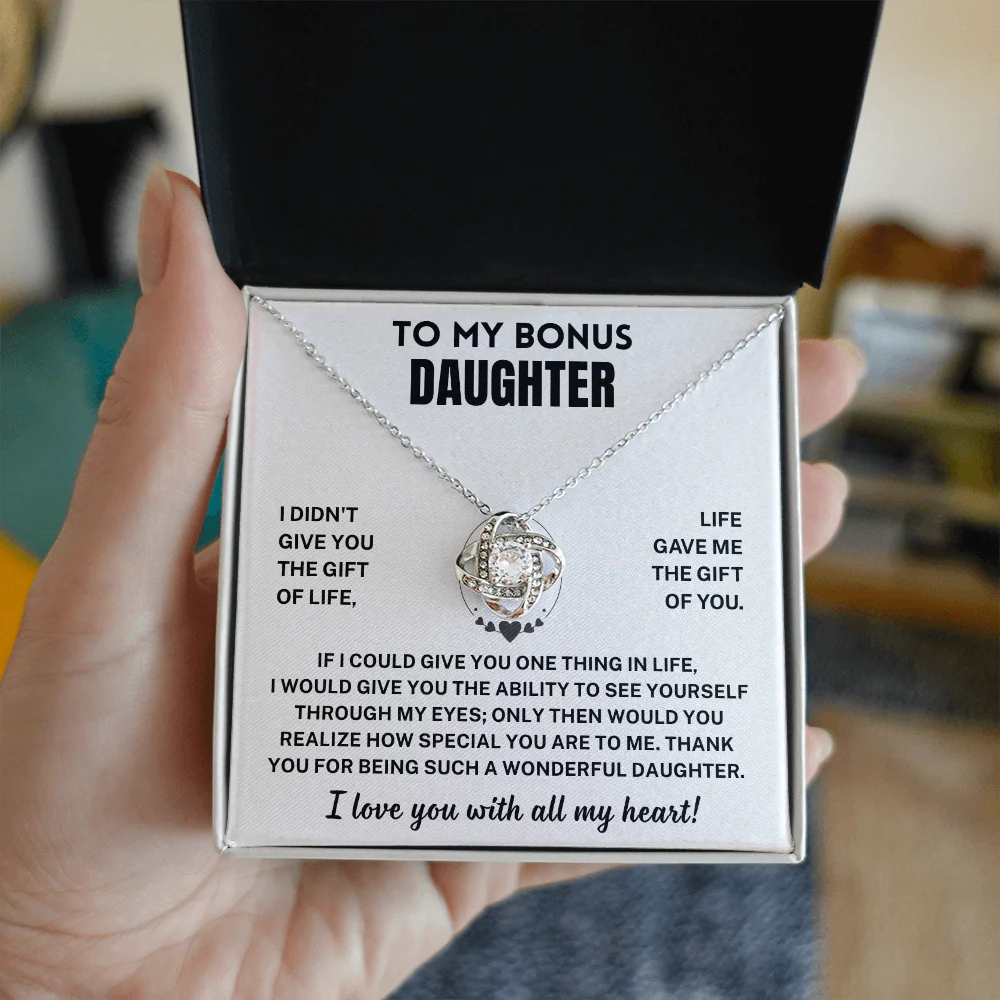 Bonus Daughter Gift,"I Love You", Knot Necklace - Image 5