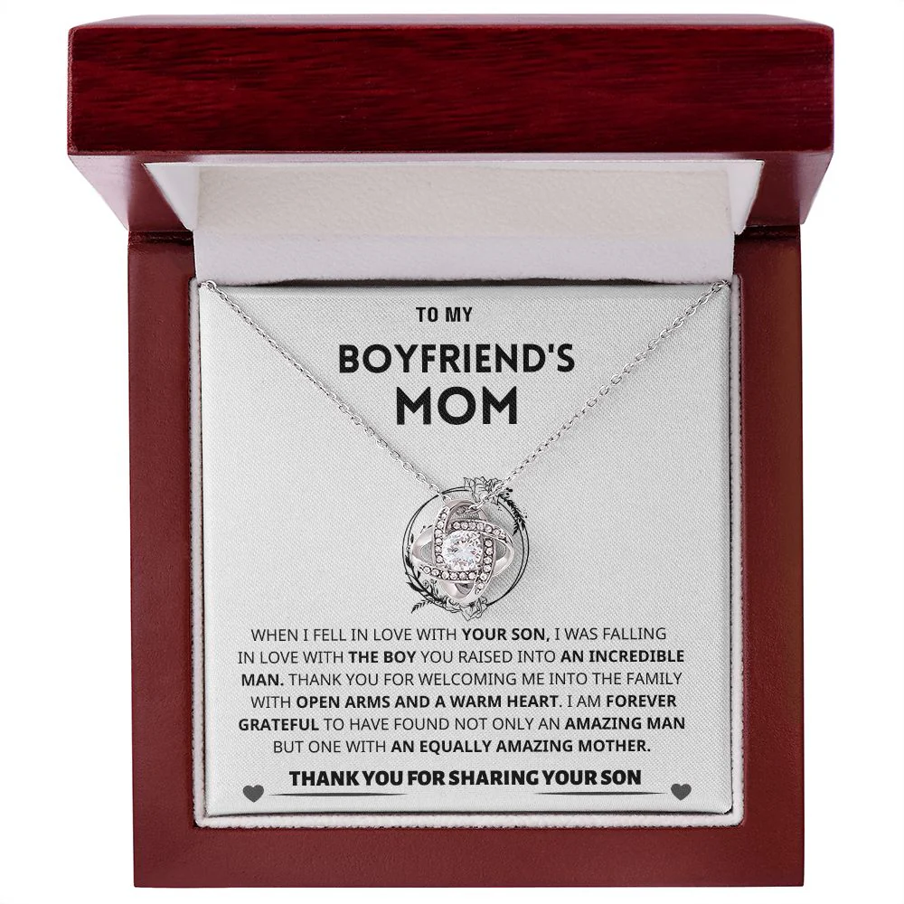 Boyfriend's Mom Gift- Forever Grateful-Love Knot Necklace - Image 6
