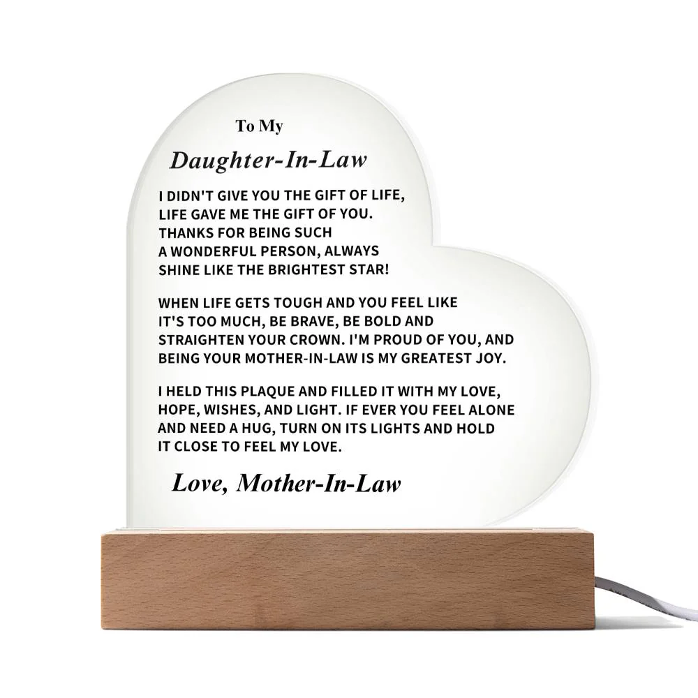 Daughter-In-Law Gift, LED Acrylic Plaque - Image 3