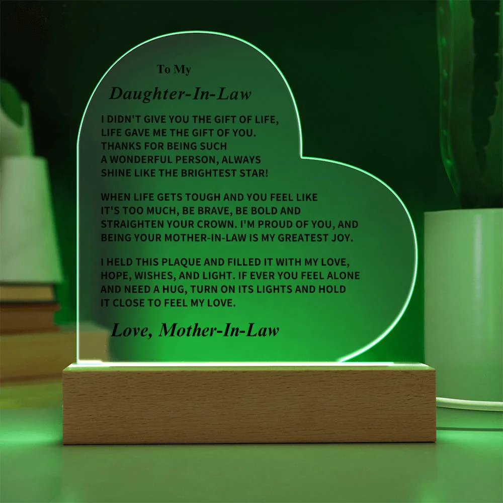 Daughter-In-Law Gift, LED Acrylic Plaque - Image 5