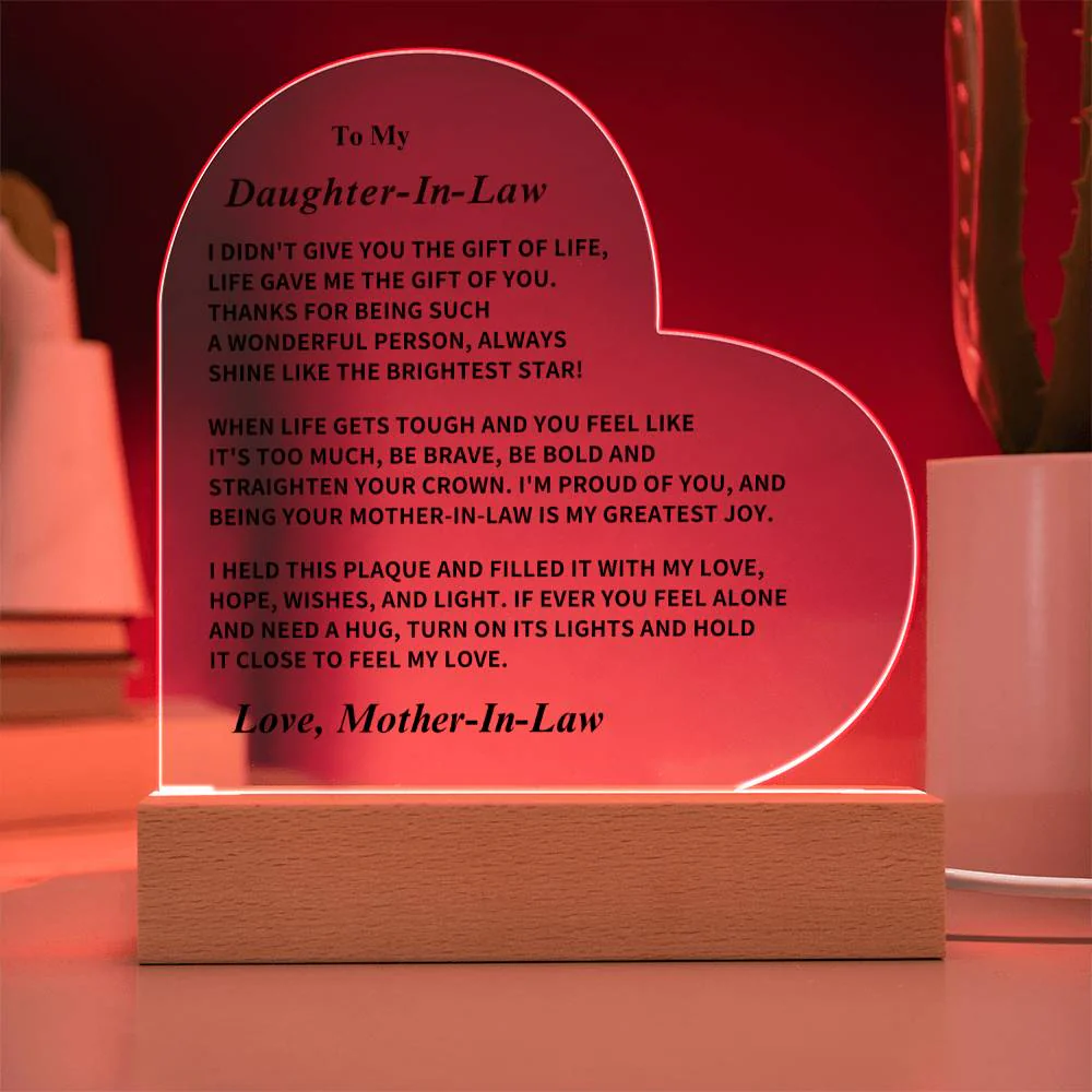 Daughter-In-Law Gift, LED Acrylic Plaque - Image 7