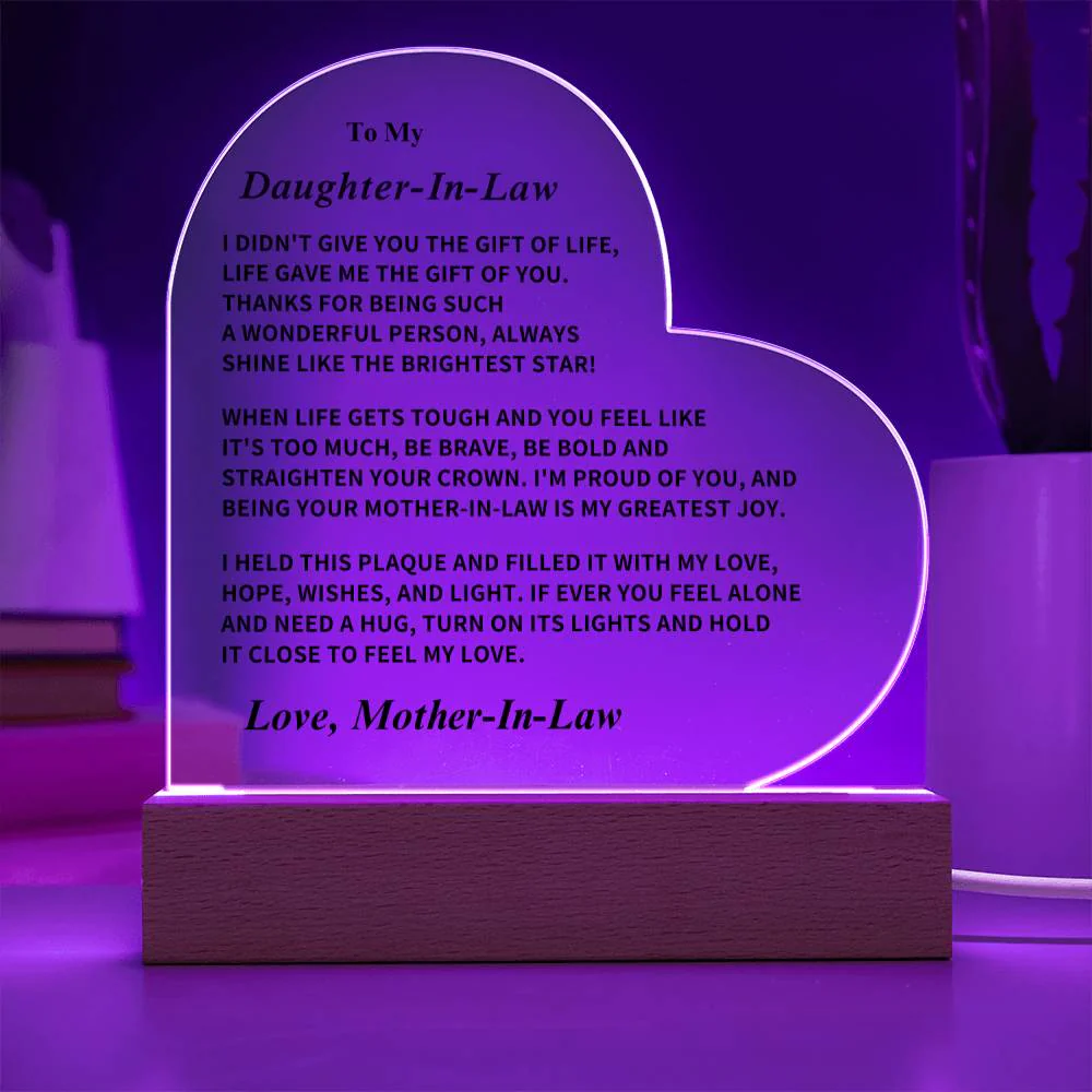Daughter-In-Law Gift, LED Acrylic Plaque - Image 9