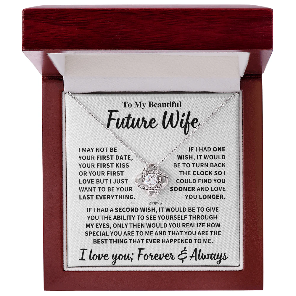 Future Wife Gift, "Forever & Always", Knot Necklace - Image 4