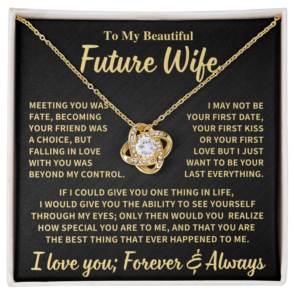 Future Wife Gift, "Your Last Everything", Knot Necklace - Image 3