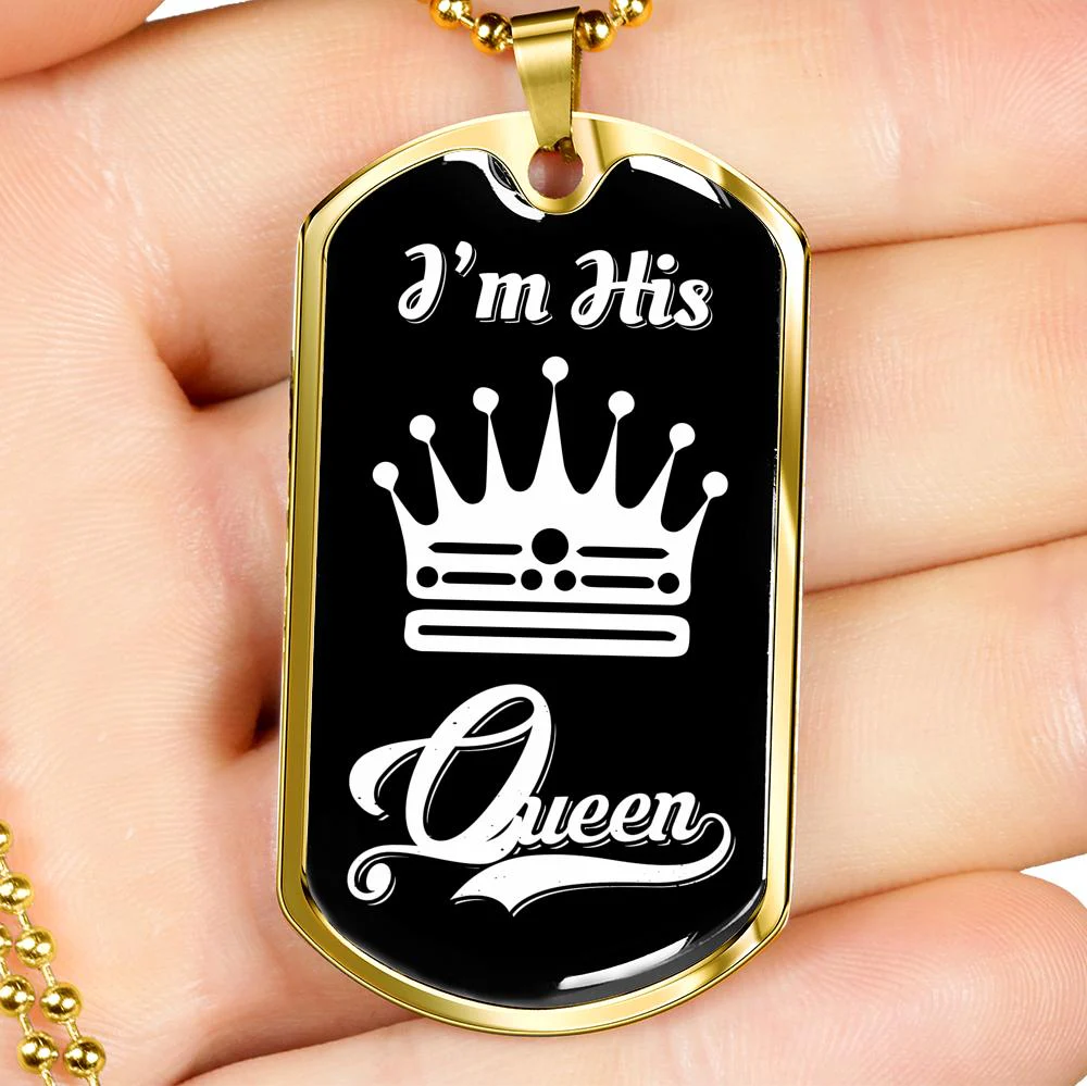 LUXURY DOG TAG BUNDLE; I Am His Queen and I Am Her King - Image 3
