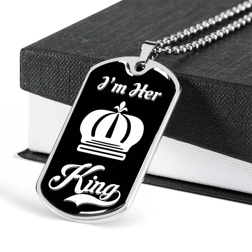 LUXURY DOG TAG BUNDLE; I Am His Queen and I Am Her King - Image 5