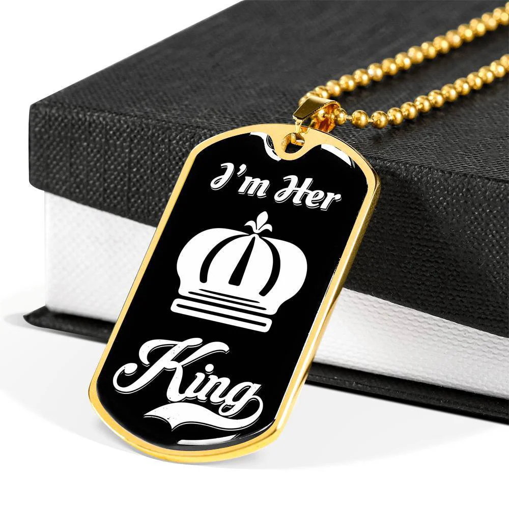 LUXURY DOG TAG BUNDLE; I Am His Queen and I Am Her King - Image 6