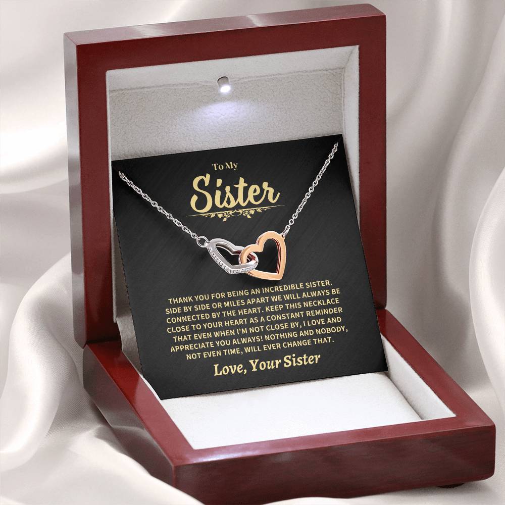 Sister Gift-Interlocking Hearts Necklace - Image 8