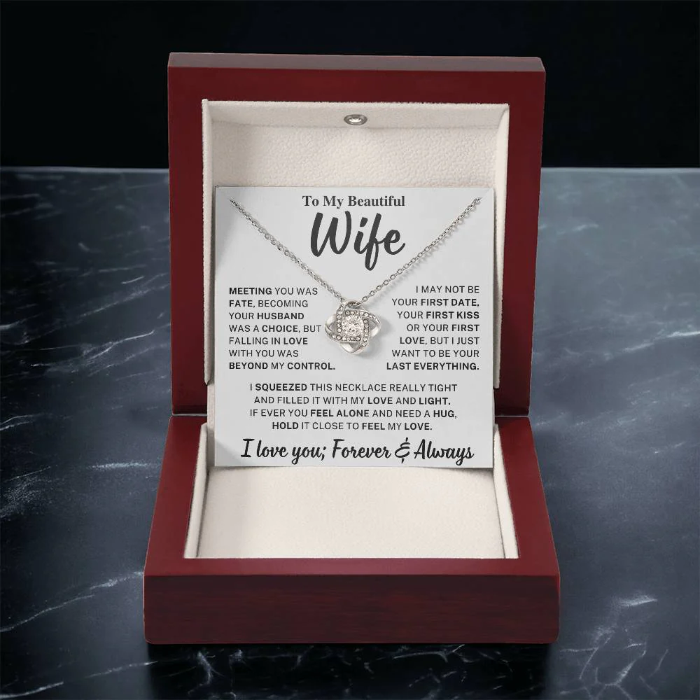 Beautiful Wife Gift, "Meeting you was fate" Knot Necklace - Image 10
