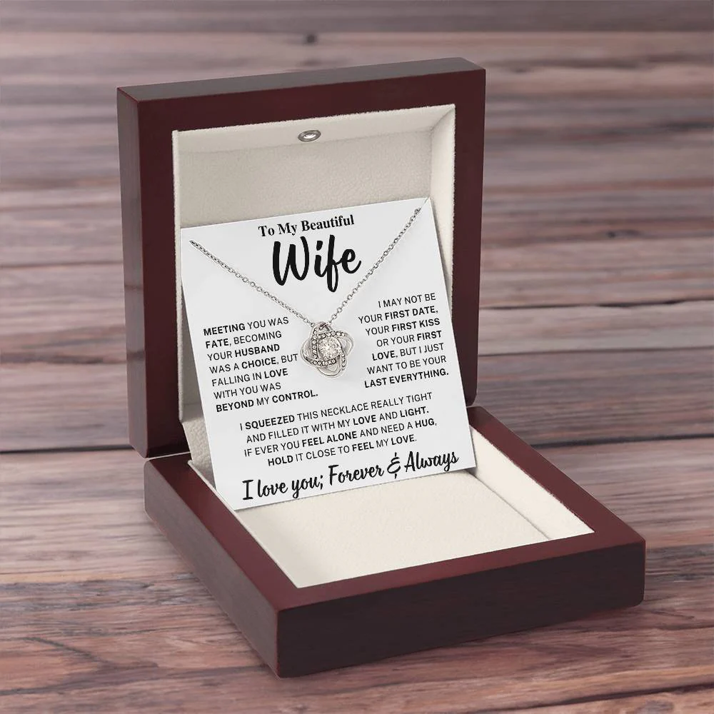 Beautiful Wife Gift, "Meeting you was fate" Knot Necklace - Image 11