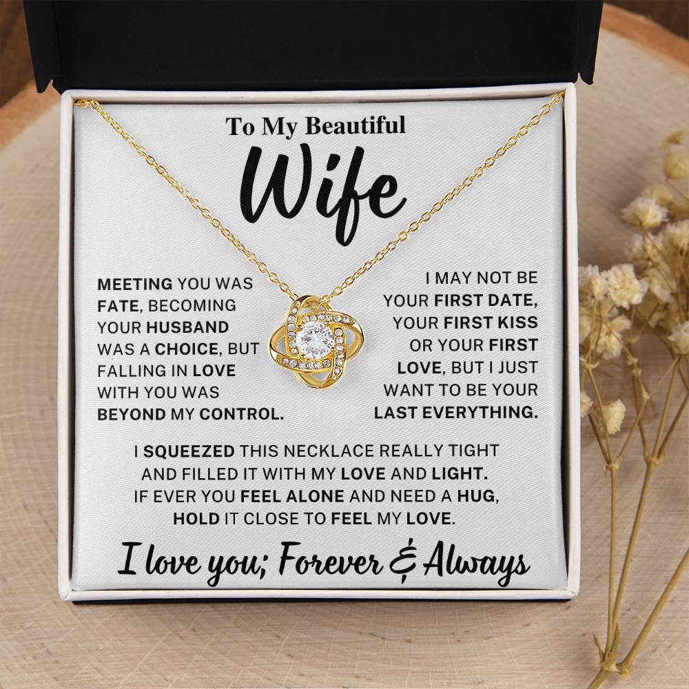 Beautiful Wife Gift, "Meeting you was fate" Knot Necklace - Image 14