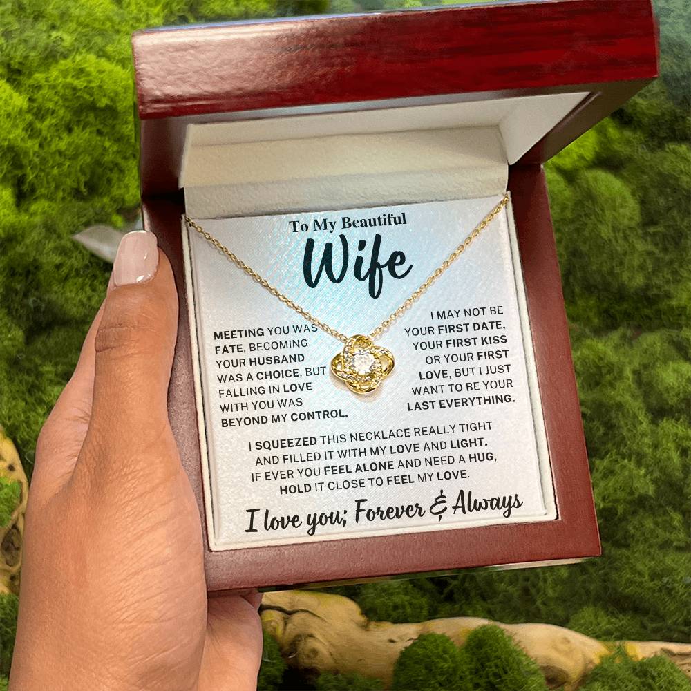 Beautiful Wife Gift, "Meeting you was fate" Knot Necklace - Image 16