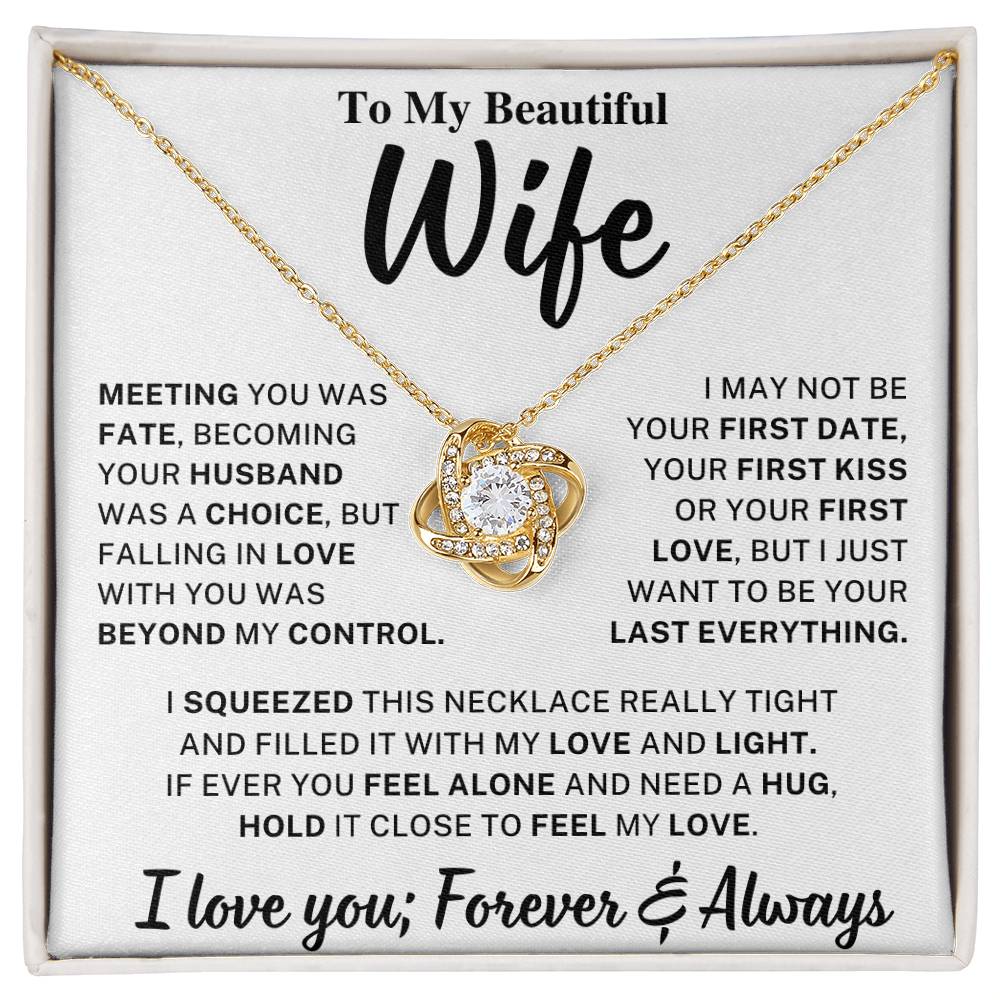 Beautiful Wife Gift, "Meeting you was fate" Knot Necklace - Image 3