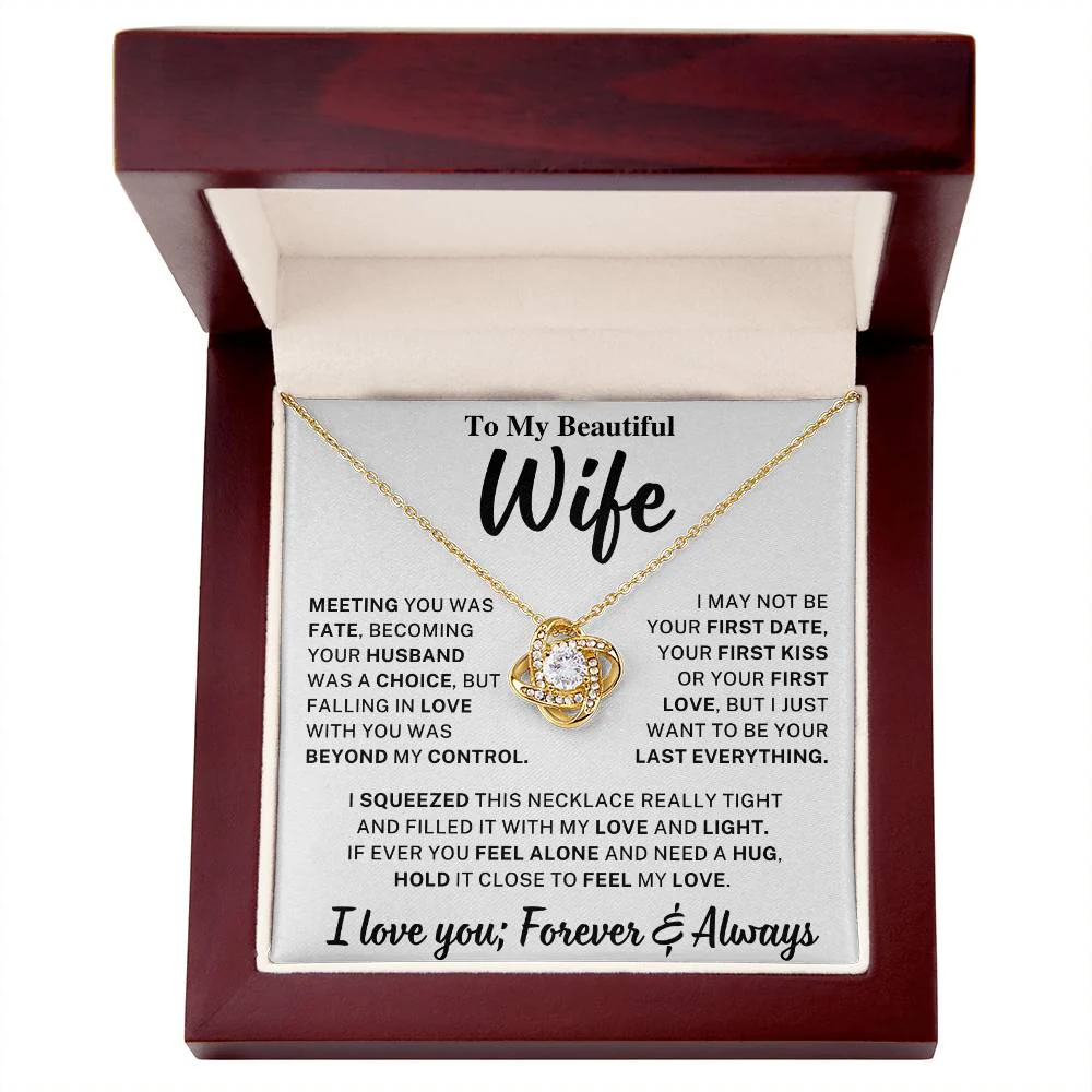 Beautiful Wife Gift, "Meeting you was fate" Knot Necklace - Image 5
