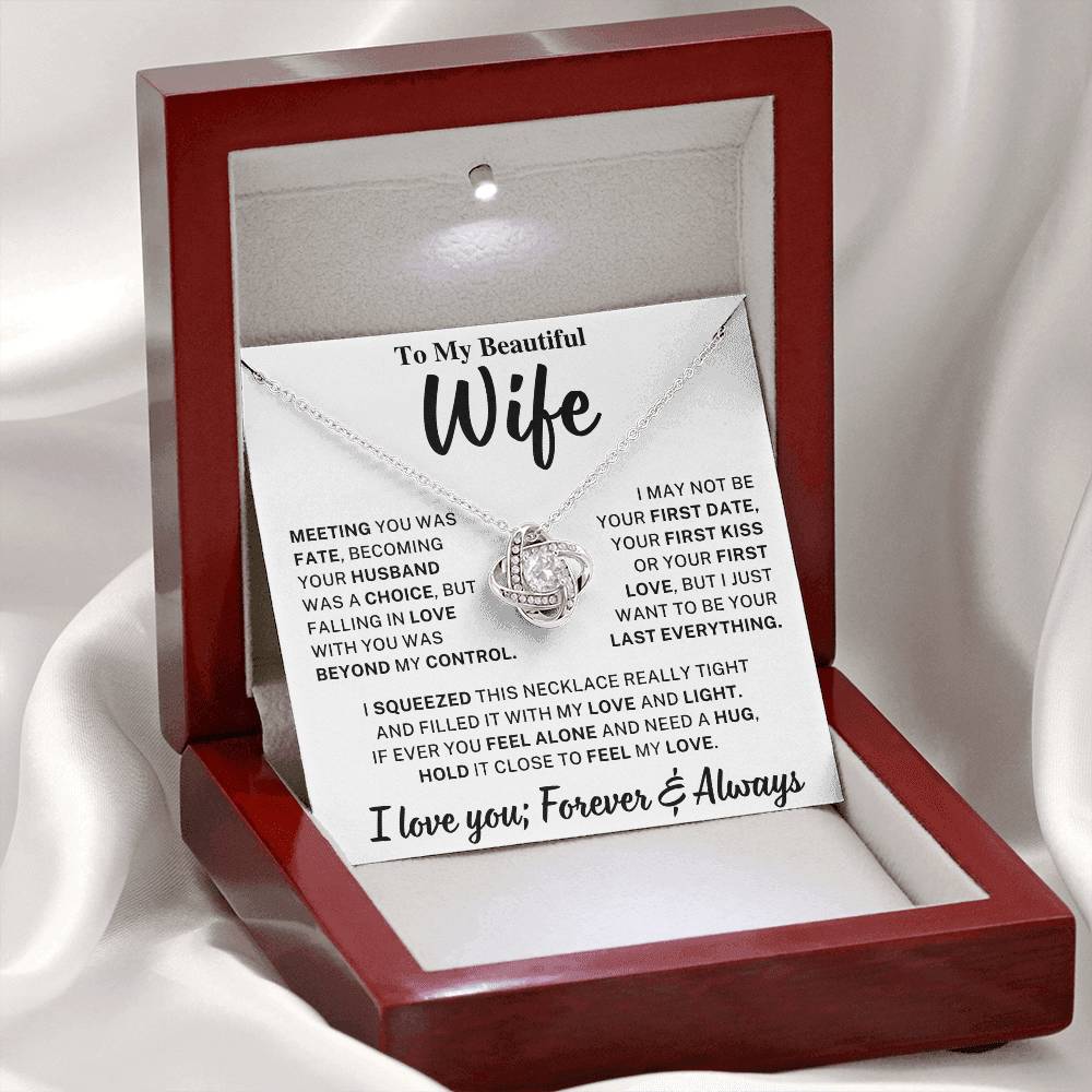 Beautiful Wife Gift, "Meeting you was fate" Knot Necklace - Image 9